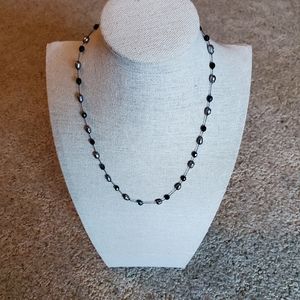 Lia Sophia Beaded Necklace Black and Gray